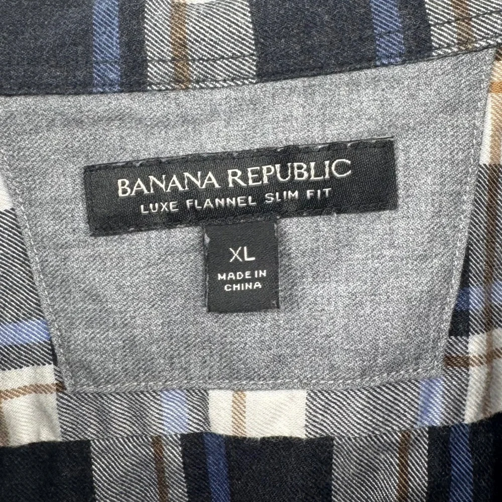 Banana Republic Luxe Flannel Shirt XL Plaid Button Down‎ Long Sleeve - Picture 4 of 9